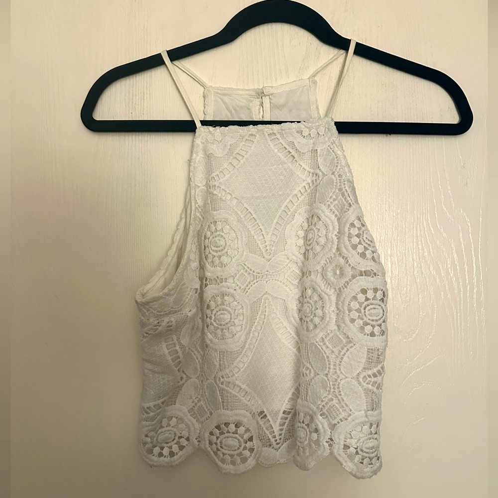 Abercrombie & Fitch Lacy Racerback Crop Top- Size M
